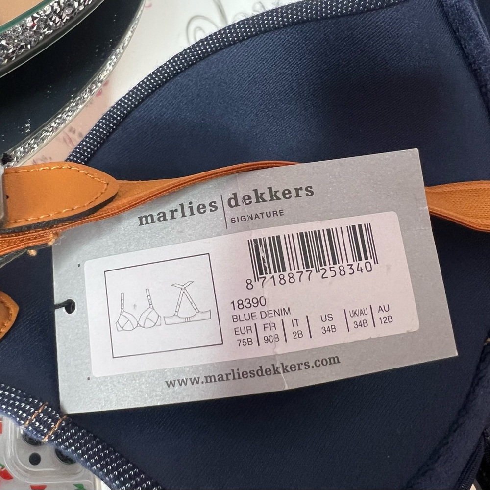 Marlies Dekkers criss-cross back bra Marlies Dekkers Calamity Jane Pushup Blue - Picture 15 of 16